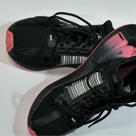 Adidas Women's Black and Pink NMD Sneakers - Picture 4 of 7